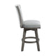 Core Set of 2 Swivel Counter Stool Chairs | Gray Channel Tufted Velvet BM336328