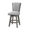 Core Set of 2 Swivel Counter Stool Chairs | Gray Channel Tufted Velvet BM336328