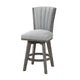 Core Set of 2 Swivel Counter Stool Chairs | Gray Channel Tufted Velvet BM336328