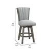Core Set of 2 Swivel Counter Stool Chairs | Gray Channel Tufted Velvet BM336328