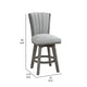 Core Set of 2 Swivel Counter Stool Chairs | Gray Channel Tufted Velvet BM336328