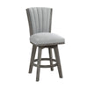 Core Set of 2 Swivel Counter Stool Chairs | Gray Channel Tufted Velvet