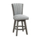 Core Set of 2 Swivel Counter Stool Chairs | Gray Channel Tufted Velvet