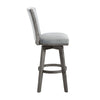 Core Set of 2 Swivel Barstool Chairs | Gray Wood | Channeled Velvet BM336329