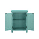 Anik Accent Cabinet | 2 Mirror Inlaid Glass Door | Aqua Green Wood