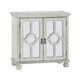 Anik Accent Cabinet | 2 Mirror Inlaid Glass Door | Antique White Wood