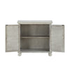 Anik Accent Cabinet | 2 Mirror Inlaid Glass Door | Antique White Wood