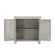 Anik Accent Cabinet | 2 Mirror Inlaid Glass Door | Antique White Wood