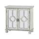 Anik Accent Cabinet | 2 Mirror Inlaid Glass Door | Antique White Wood