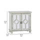 Anik Accent Cabinet | 2 Mirror Inlaid Glass Door | Antique White Wood