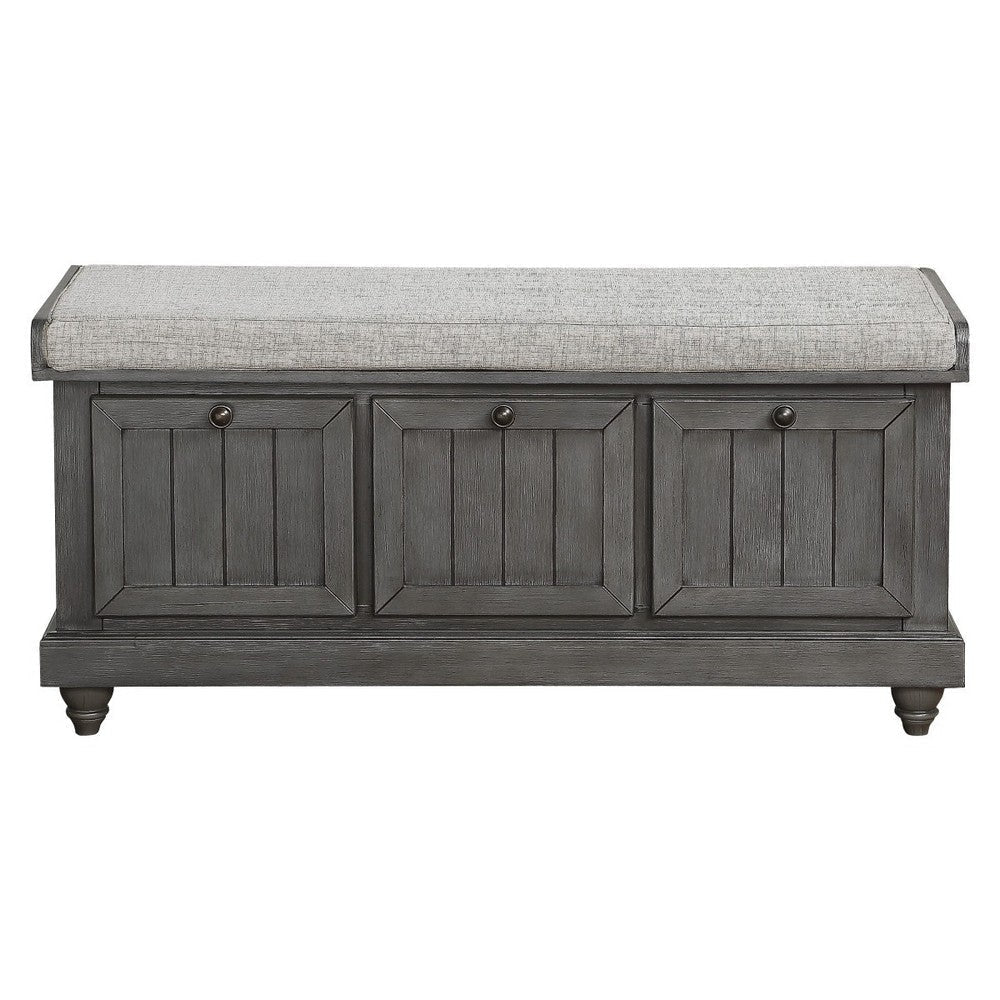 Wali 44’’ Bench with Lift Top Storage | Plush Gray Cushioned Seat