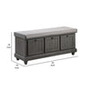 Wali 44’’ Bench with Lift Top Storage | Plush Gray Cushioned Seat