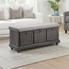 Wali 44" Bench with Lift Top Storage | Plush Gray Cushioned Seat