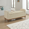 Bity Lift Top Storage Bench | Light Brown Textured Fabric | Wood 50"