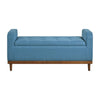 Bity Lift Top Storage Bench | Blue Textured Fabric | Wood Base | 50’’