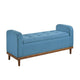 Bity Lift Top Storage Bench | Blue Textured Fabric | Wood Base | 50"