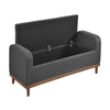 Bity Lift Top Storage Bench | Dark Gray Textured Fabric | Wood 50’’