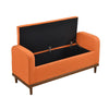 Bity Lift Top Storage Bench | Orange Textured Fabric | Wood Base 50’’