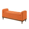 Bity Lift Top Storage Bench | Orange Textured Fabric | Wood Base 50’’
