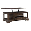 Tabby Lift-Top Coffee Table | Side Shelves and Caster Wheels | Brown BM336342