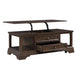 Tabby Lift-Top Coffee Table | Side Shelves and Caster Wheels | Brown BM336342