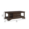 Tabby Lift-Top Coffee Table | Side Shelves and Caster Wheels | Brown BM336342