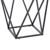 Lucas Side End Table | Clear Glass Top | Geometric Frame | Black Metal BM336343