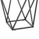 Lucas Side End Table | Clear Glass Top | Geometric Frame | Black Metal BM336343