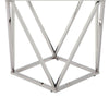 Allie End Table | White Sintered Stone | Silver Stainless Steel 21’’ BM336345