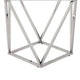 Allie End Table | White Sintered Stone | Silver Stainless Steel 21’’ BM336345