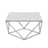 Allie Coffee Table | Sintered Stone | Silver Stainless Steel 32’’ BM336346