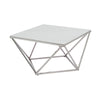Allie Coffee Table | Sintered Stone | Silver Stainless Steel 32’’ BM336346