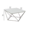 Allie Coffee Table | Sintered Stone | Silver Stainless Steel 32’’ BM336346