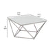 Allie Coffee Table | Sintered Stone | Silver Stainless Steel 32’’ BM336346