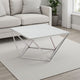 Allie Coffee Table | Sintered Stone | Silver Stainless Steel 32"