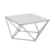 Allie Coffee Table | Sintered Stone | Silver Stainless Steel 32"