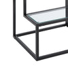 Elena End Table with 2-Tier Design | Glass Top and Shelf | Black Metal BM336347