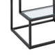 Elena End Table with 2-Tier Design | Glass Top and Shelf | Black Metal BM336347