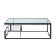 Elena Coffee Table | 2-Tier Design | Glass Top and Shelf | Black Metal BM336348