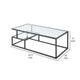 Elena Coffee Table | 2-Tier Design | Glass Top and Shelf | Black Metal BM336348