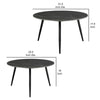 Lyra 3pc Occasional Coffee Table Set | Nesting Black Stone Top | Black BM336350