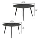 Lyra 3pc Occasional Coffee Table Set | Nesting Black Stone Top | Black BM336350