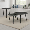 Lyra 3pc Occasional Coffee Table Set | Nesting Black Stone Top | Black