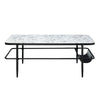 Marty 3pc Coffee End Table Set | White Marble Fluted Glass | Black BM336352