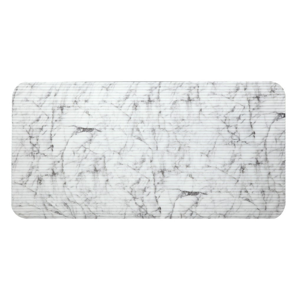 Marty 3pc Coffee End Table Set | White Marble Fluted Glass | Black BM336352