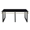 Zamie 3pc Coffee and End Table Set | Black Glass Top | Gold Accents BM336354