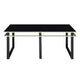 Zamie 3pc Coffee and End Table Set | Black Glass Top | Gold Accents BM336354