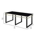 Zamie 3pc Coffee and End Table Set | Black Glass Top | Gold Accents BM336354