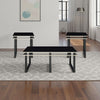Zamie 3pc Coffee and End Table Set | Black Glass Top | Gold Accents