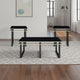Zamie 3pc Coffee and End Table Set | Black Glass Top | Gold Accents